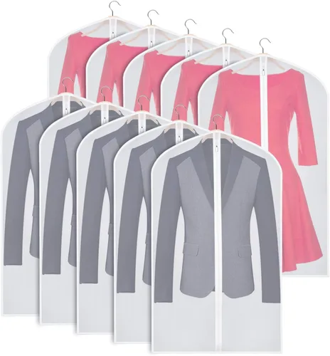 Miniatura 19 de Zilink Bolsas de ropa transpirables para abrigo de piel de 43", bolsas de traje para almacenamiento en armario, fundas transparentes para chaqueta