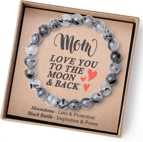 Regalos de Navidad para mamá, tía, abuela, hermana, amor, equilibrio, pulsera de cristal natural con significado, regalos hechos a mano