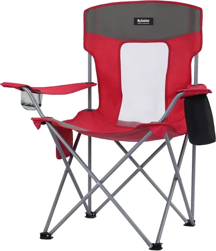 Miniatura 10 de Silla plegable de camping al aire libre, portátil, liviana, sillas plegables para campamento para adultos al aire libre con portavasos, bolsa Azul