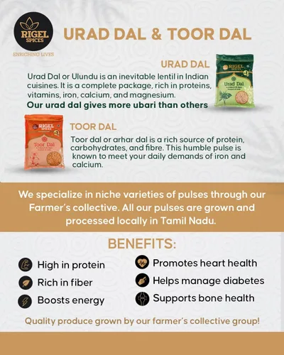 Miniatura 7 de Rigel Spices Toor Dal 4 libras – Arhar Dal para comidas nutritivas – Lentejas amarillas naturales Toor Dal – Ingrediente esencial de la cocina india.