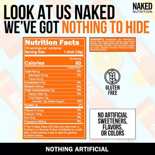 Miniatura 4 de Naked ade Citrus - Polvo de bebida deportiva que mejora el rendimiento, polvo de electrolitos, sin OMG ni edulcorantes artificiales, sin gluten, sin