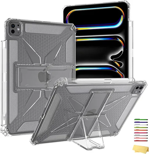 Miniatura 21 de Clear Stand Case for iPad Air 3 (Air 3rd Generation) 10.5 inch 2019 & iPad Pro 10.5 inch 2017 with Pencil Holder/Kickstand Soft TPU Back Silicone