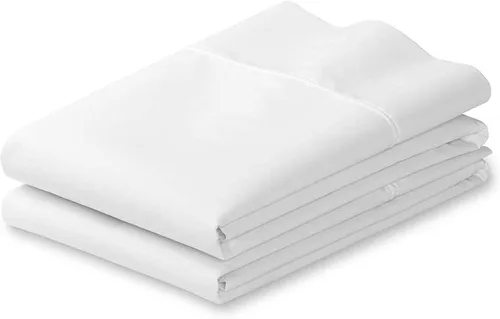 Pacific Linens Fundas de almohada de mezcla de algodón blanco, calidad de hotel de 20 x 30 pulgadas, paquete de 2 fundas de almohada de tamaño