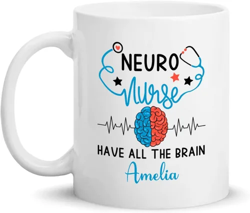 Miniatura 10 de Brains Neuro Floral Taza, Taza De Café De Neurociencia, Taza De Cerebro Floral Personalizada Para Neurólogo, Regalo De Neurocirujano, Taza De