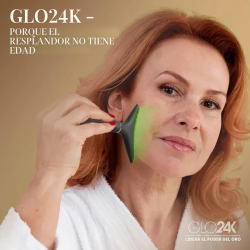 Miniatura 7 de GLO24K - Dispositivo de belleza facial y cuello con luz roja, herramienta de masajeador facial 3 en 1 con LED y vibración para revitalización
