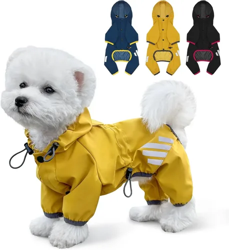 Miniatura 6 de Chubasquero para Perro, Chaqueta de Lluvia Impermeable para Perro con Capucha, Abrigo de Lluvia con Agujero para Correa, Correa Reflectante