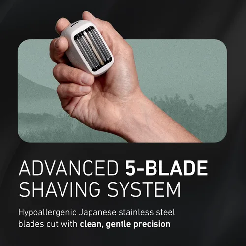 Miniatura 3 de Afeitadora eléctrica Panasonic ARC5 de tamaño palma para hombre, potente navaja de viaje, carga USB-C húmeda/seca, limpieza fácil, navaja japonesa