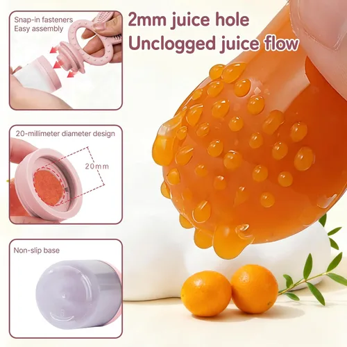 Miniatura 2 de Chupón alimentador de sólidos/frutas congeladas para bebés, juguete mordedor infantil 4M+, bolsa de silicona sin BPA y pezón, introduce sólidos