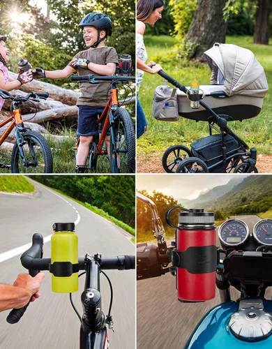 Miniatura 5 de KEMIMOTO Portavasos para bicicleta, soporte para botella de agua de hasta 28 onzas de capacidad para manillar de bicicleta, soporte para bebidas