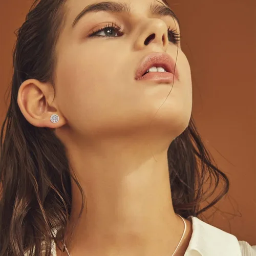 Miniatura 3 de Aretes colgantes de plata de ley 925 con piedra natal, aretes hipoalergénicos para orejas sensibles