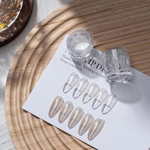Miniatura 8 de 3 frascos de polvo de cromo perla blanca para uñas, efecto espejo de luz de luna, brillo blanco con purpurina aurora, pigmento brillante para diseño