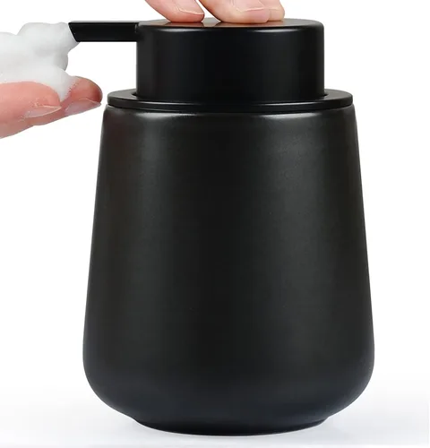 Miniatura 9 de Bosilunlife Dispensador de jabón espumoso de cerámica, dispensador de jabón de espuma de 12 onzas, dispensador de jabón líquido para encimera