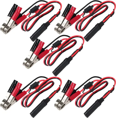 Miniatura 11 de SPARKING Clip de cocodrilo de batería de 10 pies y 12 V a SAE 2 pines, cable de desconexión rápida SAE a cable de sujeción de batería, fusible de 15