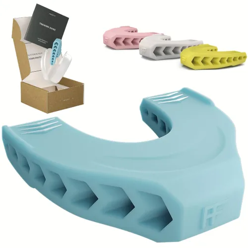 Ejercitador de mandíbula para hombres y mujeres, tonifica y fortalece tu mandíbula, mejillas, barbilla y labios, silicona de grado alimenticio (azul
