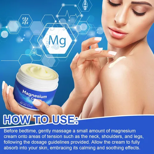 Miniatura 6 de ReliCo Crema de magnesio para pies - Aceite de magnesio puro de absorción rápida con vitamina E, loción de magnesio, 1 unidad