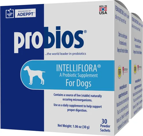 Probios Intelliflora para perros, polvo probiótico diario, suplemento nutricional para la salud intestinal, digestión y apoyo inmunológico, 30