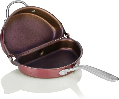 Miniatura 8 de TECHEF - Sartén para frittata y omelette, antiadherente de doble cara plegable, fabricada en Corea (libre de PFOA) (Negro)