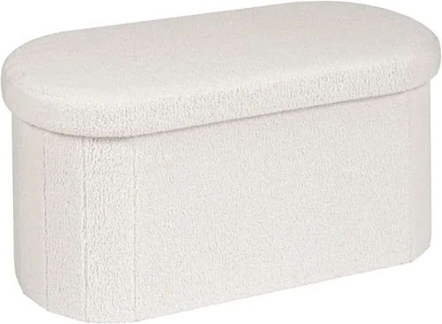 Miniatura 11 de B FSOBEIIALEO Otomana de Almacenamiento para Dormitorio, Reposapiés Otomano Plegable de Almacenamiento Boucle, Cubo Otomano Plegable Pequeño de Beige
