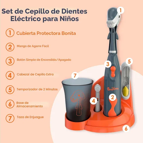 Miniatura 3 de Brusheez Juego de Cepillo de Dientes Eléctrico para Niños - Seguro y Eficaz para Edades de 3+ - Probado y Aprobado por Padres con Cerdas Suaves, 2