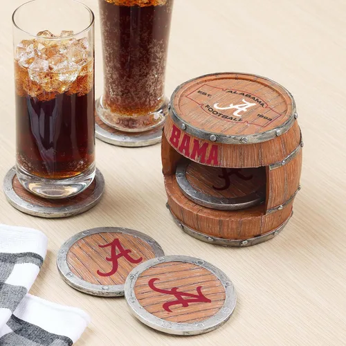 Miniatura 2 de FOCO NCAA College Team Logo 5-Pack Barril Bebida Bebida Coaster Set