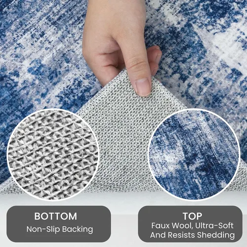Miniatura 105 de IOHOUZE Alfombra abstracta lavable de 3 x 12 pies para pasillos, antideslizante para cocina, camino de entrada de lana sintética para interiores