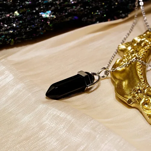 Miniatura 4 de POZANKI 2 collares con dije de cristal curativo de cuarzo negro y rojo, collar de corazón a juego para parejas, mejor amigo, novio, novia, regalo