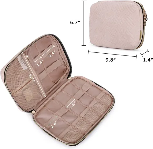 Miniatura 6 de BAGSMART Estuche organizador de electrónica grande de viaje, artículos esenciales de viaje, organizador de cables, bolsa organizadora de cables