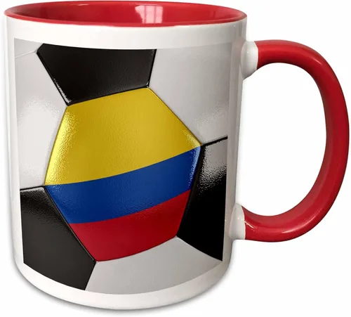 Miniatura 11 de 3dRose Colombia - Taza de fútbol (11 onzas), color negro