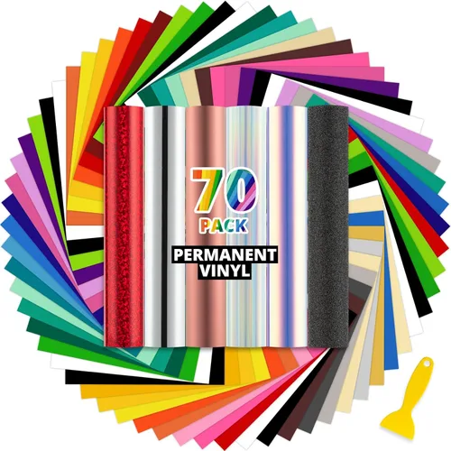 Miniatura 25 de HTVRONT Vinilo permanente azul, rollo de vinilo adhesivo permanente azul de 12 pulgadas x 11 pies compatible con máquina de corte Cricut, Azul real