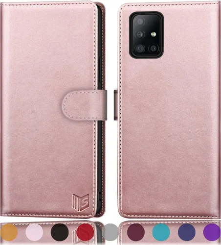 Miniatura 12 de SUANPOT Funda de piel tipo cartera para Samsung Galaxy A71 5G (versión 4G) con tarjetero de crédito RFID, con tapa para Samsung A71, funda