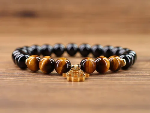 Miniatura 3 de COAI Hamsa - Pulsera de piedra turmalina negra