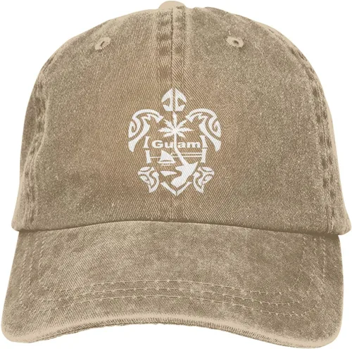 Miniatura 9 de Guam - Gorra de béisbol de algodón lavado con diseño de tortuga, color negro, unisex, ajustable Rojo