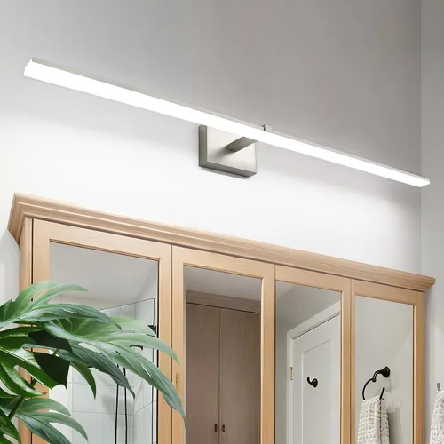 Miniatura 52 de Luz de tocador de baño negra de 32 pulgadas, LED moderna, 3CCT, regulable, 24 W, luminarias de baño sobre espejo 3000 K/4500 K/6000 K, 3