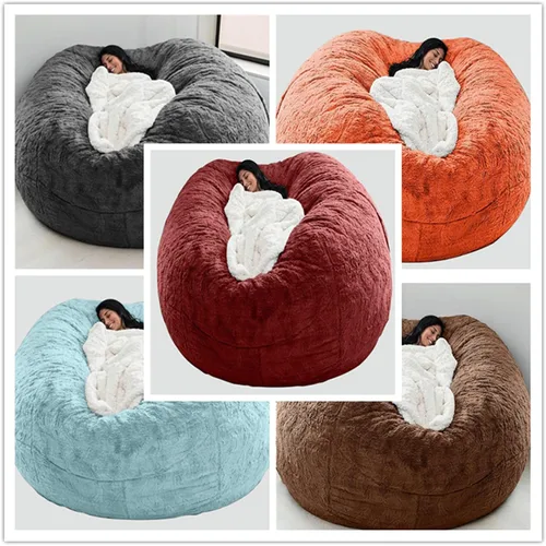 Miniatura 3 de Funda para puf de gran tamaño, muebles de sala de estar, de microfibra suave y lavable para adultos, funda exterior para sofá cama, funda