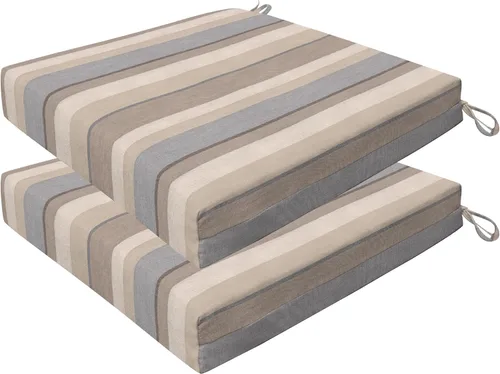 Miniatura 21 de Honeycomb Juego de 2 cojines de asiento para exteriores, 20 x 20 pulgadas, cojines texturizados de hueso sólido para sillas de comedor para muebles