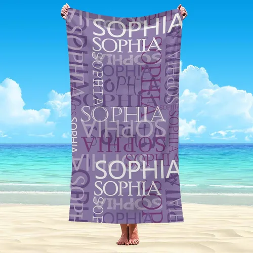 Miniatura 43 de Interestprint Toalla de piscina con nombre personalizado para niños, adultos y hombres, toalla de playa naranja personalizada con número