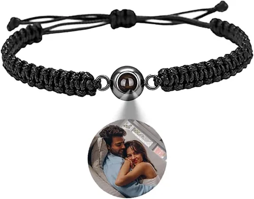 Pulsera personalizada con imagen en el interior, pulsera de proyección de fotos personalizada, pulseras para hombres, dijes italianos, regalos