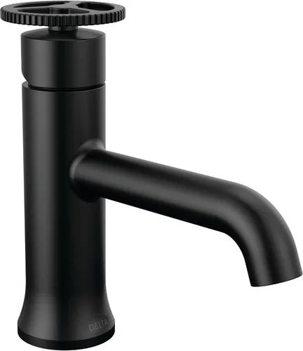 Delta Faucet Trinsic - Grifo de baño negro mate, grifo de baño de un solo agujero, grifo de lavabo de baño de una sola manija negro, tecnología de