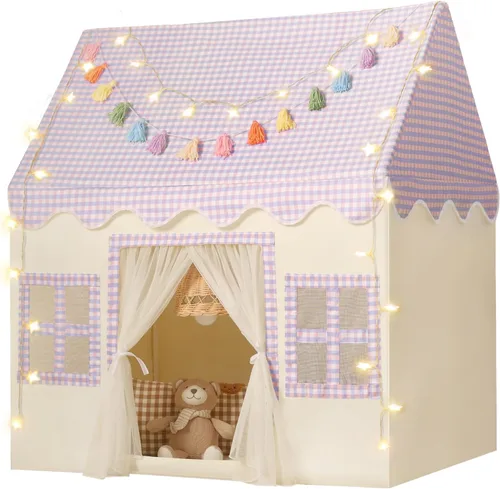 Miniatura 9 de Tienda de campaña para niños en el interior: con alfombra, guirnalda de borlas, tienda de campaña para niñas, casa de juegos para niños, juguetes