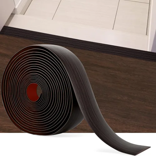 Miniatura 9 de Tira de transición de suelo de 5 pies, autoadhesiva, cubierta de vinilo, tira de transición divisora plana, diseño de grano de madera para huecos
