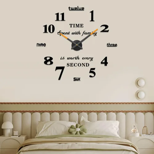 Miniatura 7 de VANGOLD Reloj de pared DIY sin marco, espejo 3D, gran silencio, calcomanías de pared para sala de estar, dormitorio, decoración del hogar