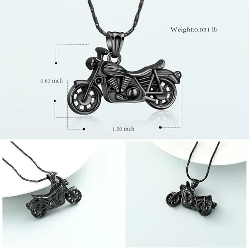 Miniatura 26 de Imrsanl Joyería de cremación para cenizas, motocicleta, automóvil pequeño, collar de urna de tractor para cenizas para hombres, recuerdo