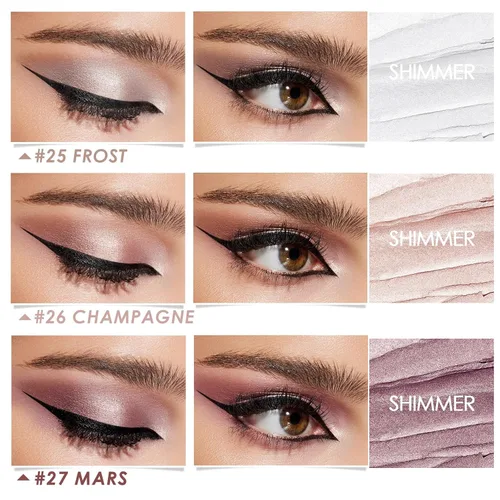 Miniatura 5 de FOCALLURE - Sombra de ojos y delineador 2 en 1 en barra (3 unidades), lápiz de sombra de ojos brillante, sombra de ojos de alta pigmentación