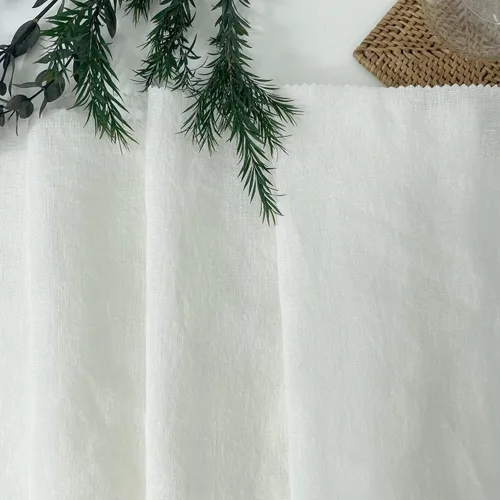 Miniatura 7 de Tela de lino natural oscura y ligera de alto trenzado Material versátil y duradero para creaciones elegantes, ideal para coser y decoración