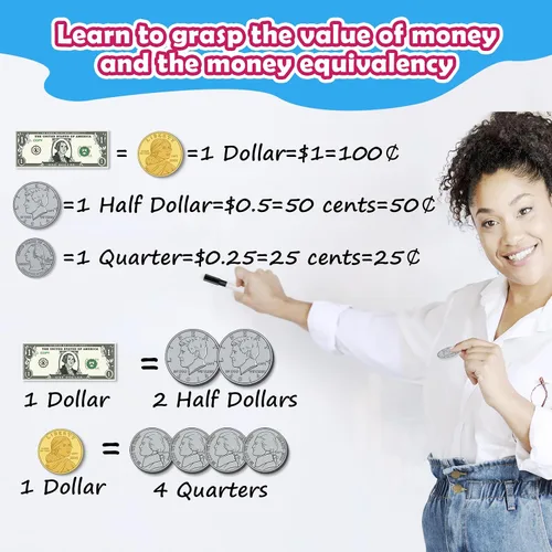 Miniatura 4 de Kasfalci 73 piezas de dinero magnético para niños para aprender, manipuladores de matemáticas, juguetes de aprendizaje y educación para aula
