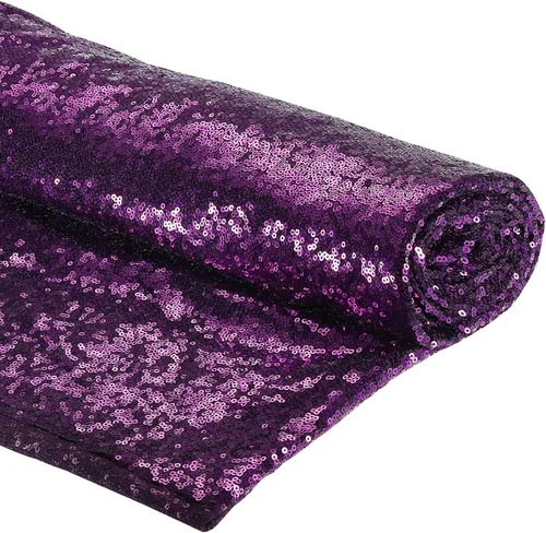Miniatura 12 de PATIKIL Tela de lentejuelas negra, 4 yardas de longitud 4.9 pies de ancho, tela de malla con lentejuelas con purpurina completa para coser