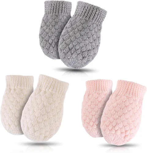 Miniatura 28 de Guantes de punto para bebés, niños y niñas, guantes de invierno para recién nacidos, guantes de 0 a 3 años