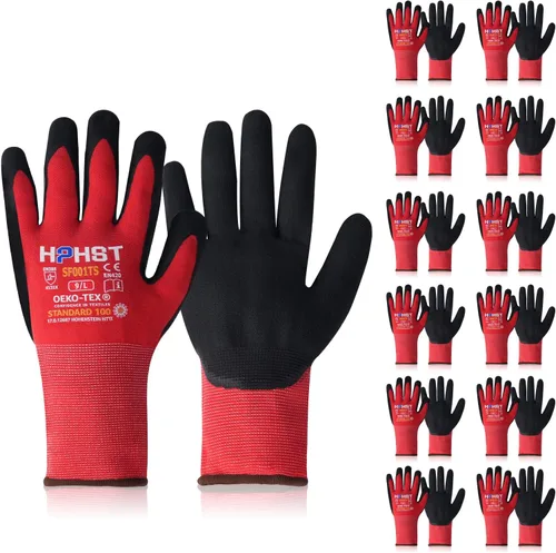Miniatura 10 de Safety Work Gloves, SF001, Comfort Stretch Fit, Power Grip, Smart Touch, Durable Foam Coated, 3Pairs & 12Pairs Gris 12 Pares