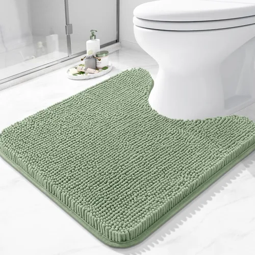 Miniatura 27 de Arotive Alfombras de baño de felpilla extrasuaves y absorbentes, de 24 x 16 pulgadas, lavables a máquina, parte trasera de goma antideslizante