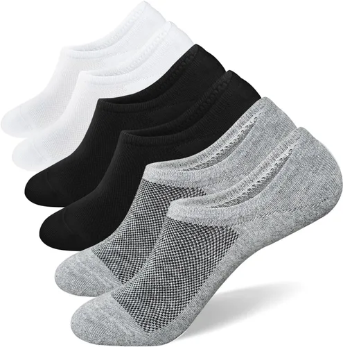 SIXDAYSOX Calcetines invisibles para hombre, paquete de 6/8 unidades, de algodón, finos, corte bajo, antideslizantes para zapatos planos, tenis y
